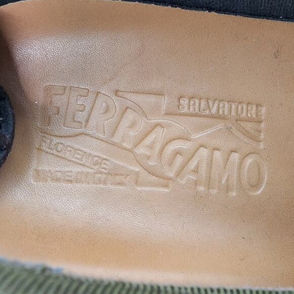 Salvatore Ferragamo Men\'s Fulton Leather Sneakers Size 9‎ EE Wide Width